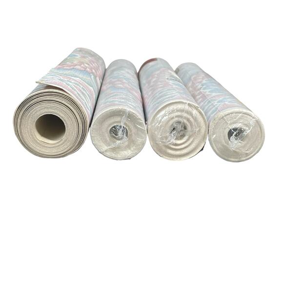 Wallpapers to go Paper Border Chardonnay 5 Yards 4 Rolls Pink Blue Vintage Retro - Picture 3 of 6